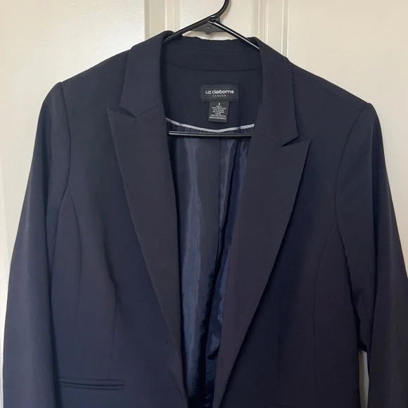 Liz Claiborne Classic Navy Blue Blazer - Picture 10 of 12